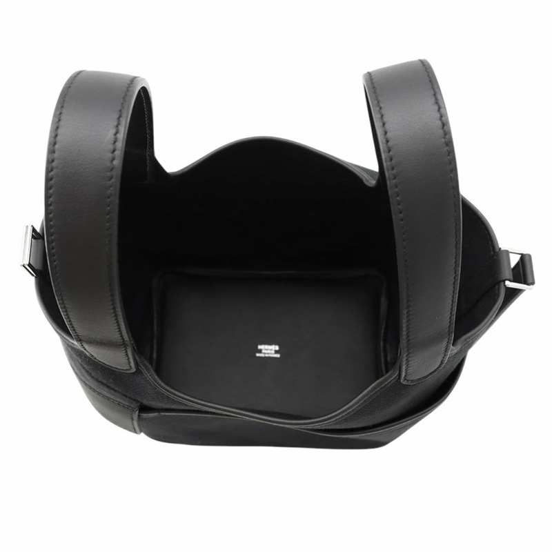 愛馬仕 Hermès Picotin Lock PM Cargo 手提包，黑色/Toile Goélan/Swift 帆布色，帶 U 字印記-4