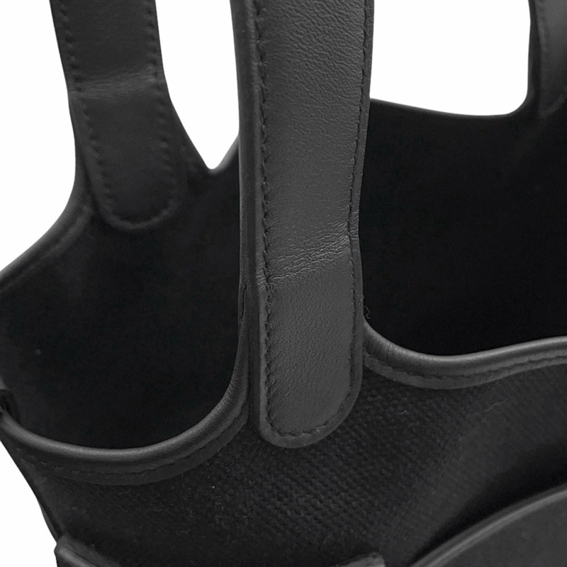 愛馬仕 Hermès Picotin Lock PM Cargo 手提包，黑色/Toile Goélan/Swift 帆布色，帶 U 字印記-9