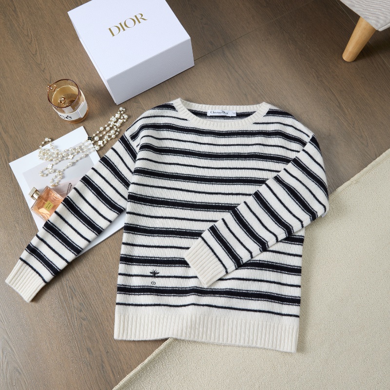❤️DIOR 黑白條紋毛衣 蜜蜂標-5