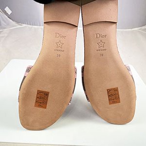 ＊奢華大道國際精品＊【D0279】DIOR 粉紫色刺繡叢林動物圖騰平底托鞋38號-5