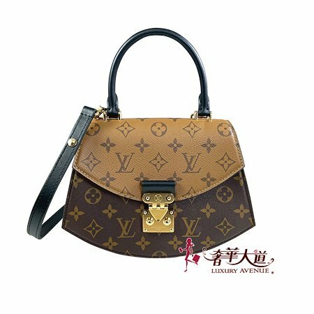 *奢華大道國際精品＊【L3348】LV雙色原花 Tilsitt 扇形手提/斜背兩用包 M46548