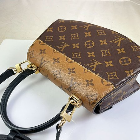 *奢華大道國際精品*【L3348】LV雙色原花 Tilsitt 扇形手提/斜背兩用包 M46548-3