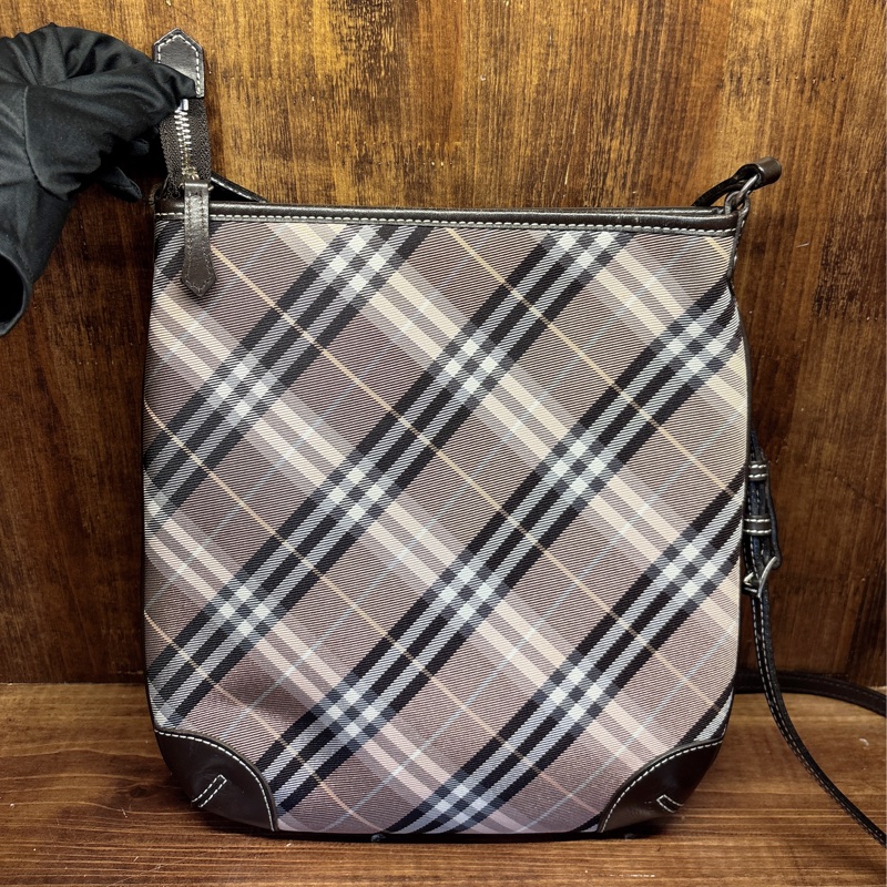 Burberry Blue Label 格紋斜背包-0