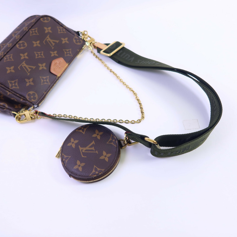 LOUIS VUITTON Monogram Multi Pochette Accessoires金扣手挽肩背兩用袋-4