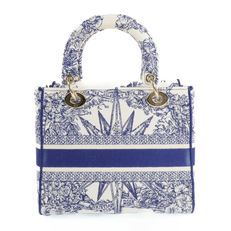 Dior 帆布Lady Dior金扣手挽肩背兩用袋-2