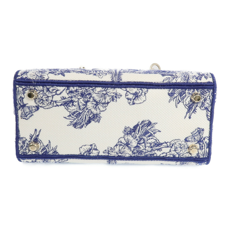 Dior 帆布Lady Dior金扣手挽肩背兩用袋-3