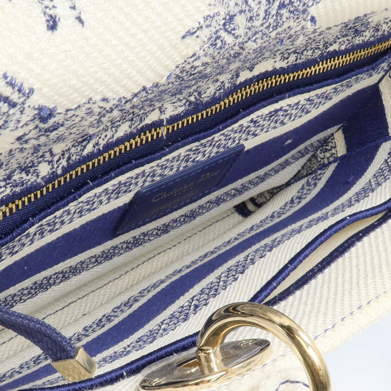 Dior 帆布Lady Dior金扣手挽肩背兩用袋-4