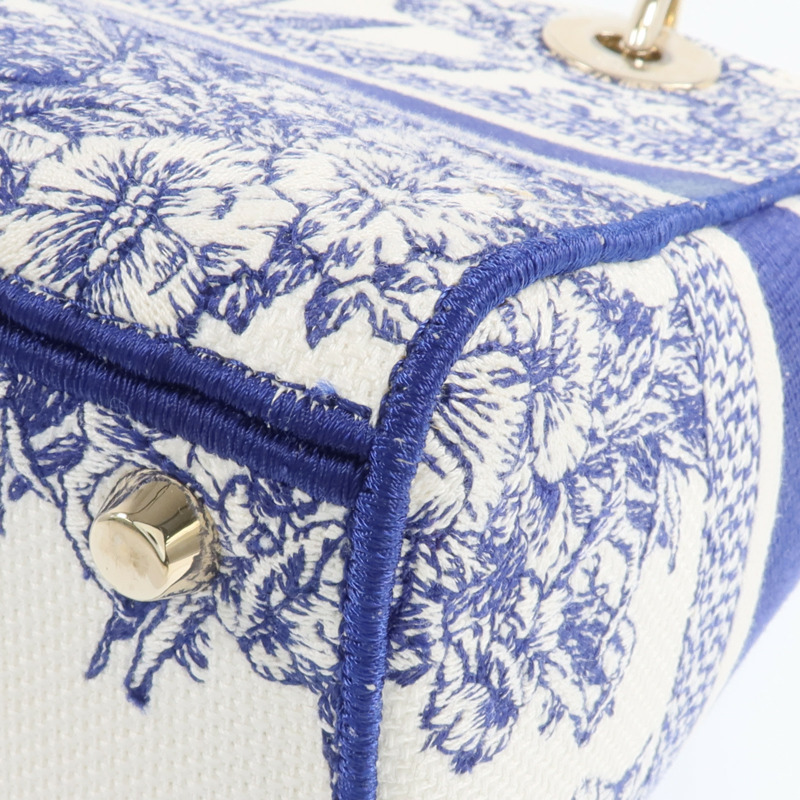 Dior 帆布Lady Dior金扣手挽肩背兩用袋-12