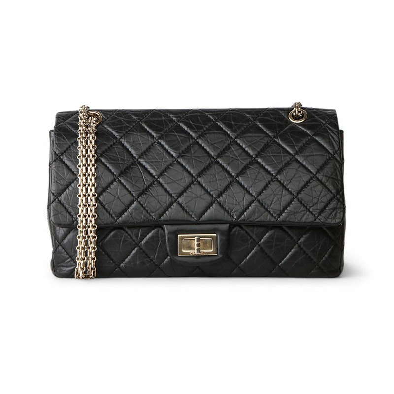 【包稅】CHANEL Vintage 2.55 經典金色鏈條翻蓋肩背包 A37590-0