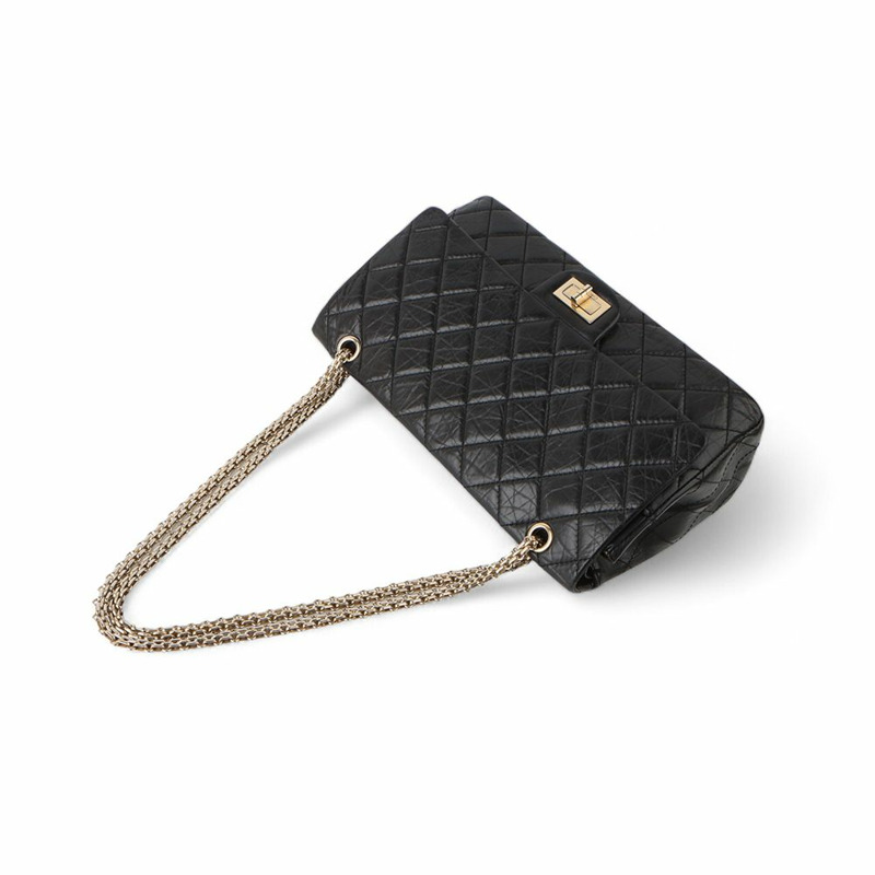 【包稅】CHANEL Vintage 2.55 經典金色鏈條翻蓋肩背包 A37590-3