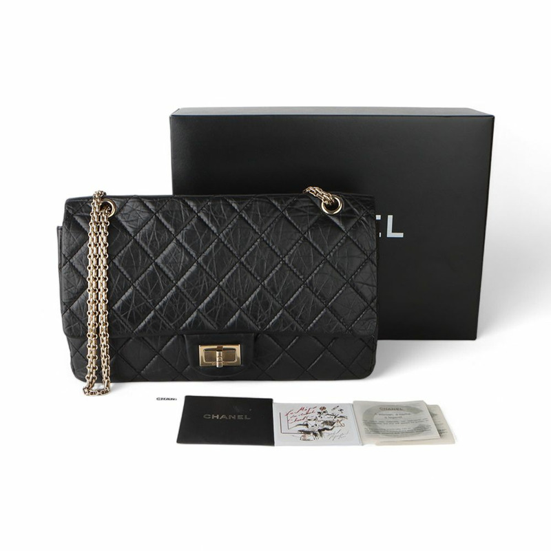 【包稅】CHANEL Vintage 2.55 經典金色鏈條翻蓋肩背包 A37590-7