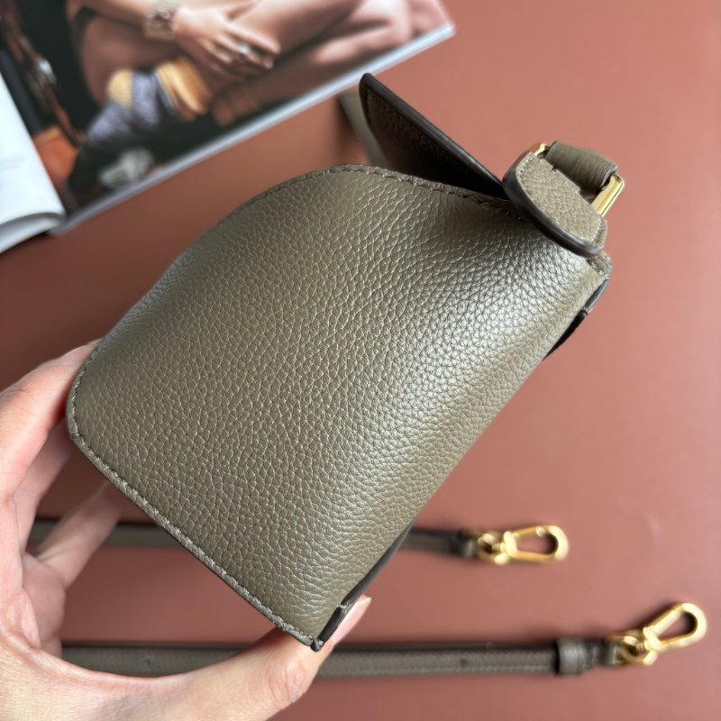 ::LOEWE:: 墨綠色手提斜背兩用包 Mini Puzzle Edge bag in soft grained calfskin-6