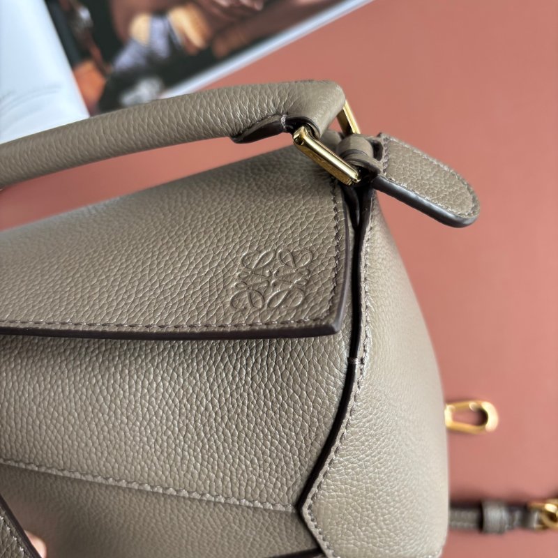 ::LOEWE:: 墨綠色手提斜背兩用包 Mini Puzzle Edge bag in soft grained calfskin-7