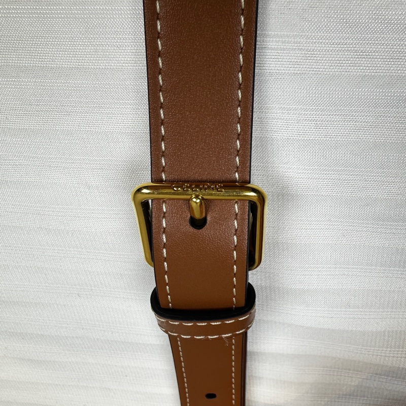 賽琳/Celine Triomphe Bucket 中號凱旋門經典老花棕色水桶包24x18x27cm-7