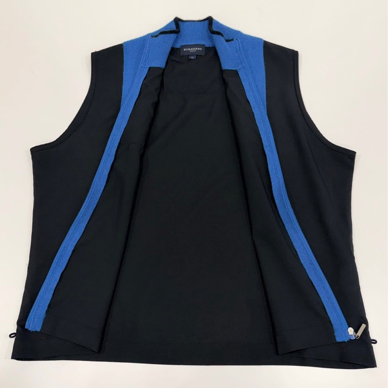 BURBERRY GOLF 羊毛混羊絨拼接薄背心-7