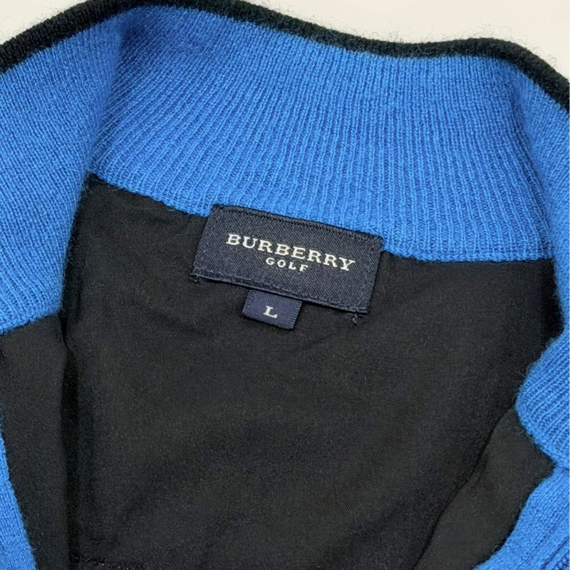 BURBERRY GOLF 羊毛混羊絨拼接薄背心-8