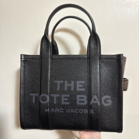 Marc Jacobs The Leather Small Tote bag 黑色小牛皮托特包