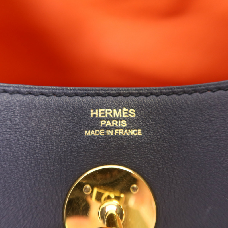 HERMES Swift皮革Lindy 26金扣手挽肩背兩用袋-6