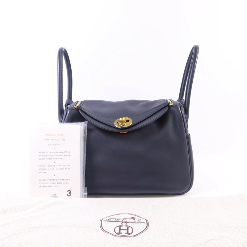 HERMES Swift皮革Lindy 26金扣手挽肩背兩用袋-18