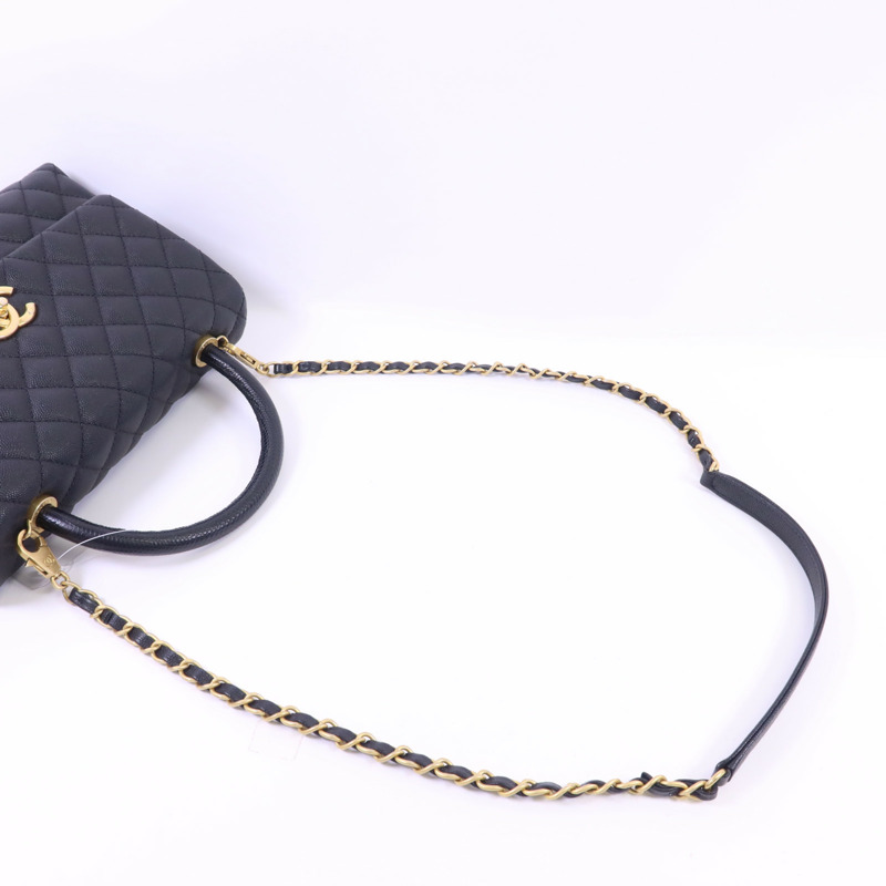 CHANEL 牛皮皮革CoCo Handle Medium金扣手挽肩背兩用袋-4