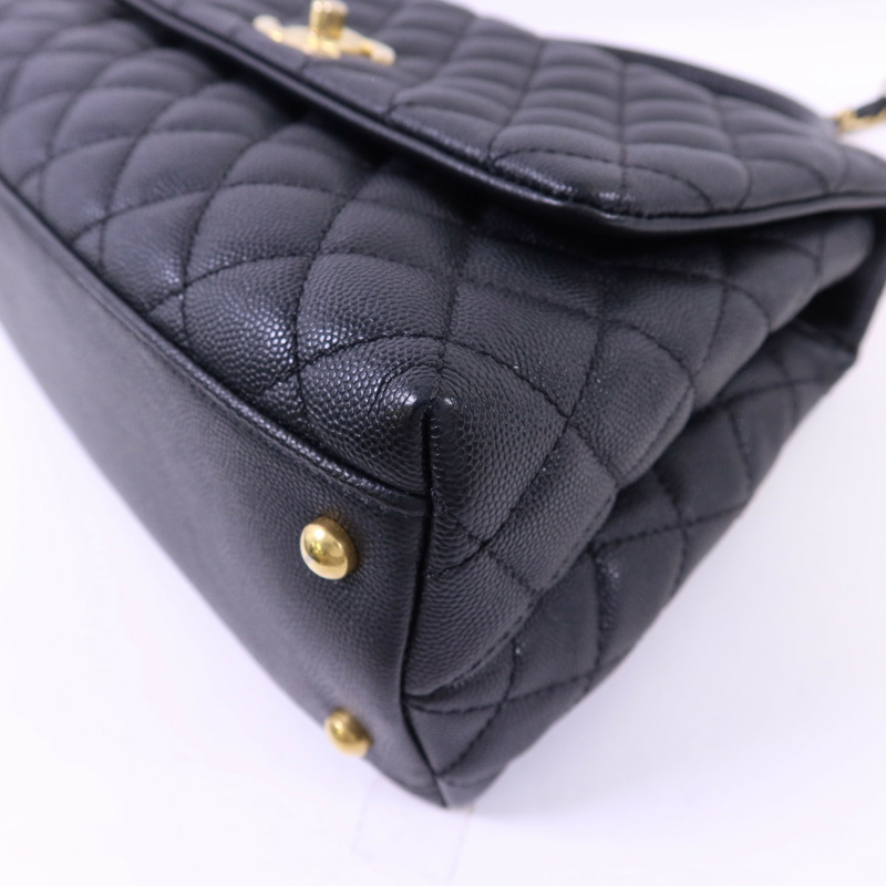 CHANEL 牛皮皮革CoCo Handle Medium金扣手挽肩背兩用袋-12