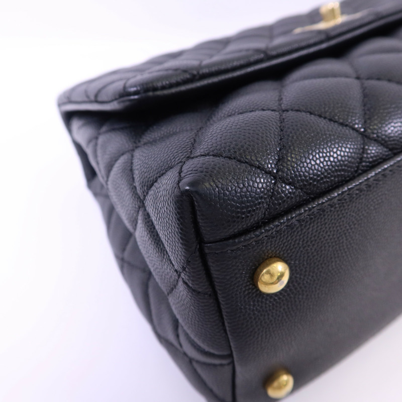 CHANEL 牛皮皮革CoCo Handle Medium金扣手挽肩背兩用袋-13