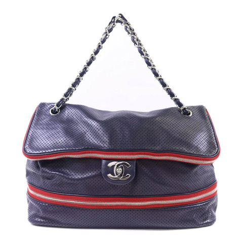 CHANEL 羊皮皮革Shoulder Bag銀扣鏈帶肩背袋