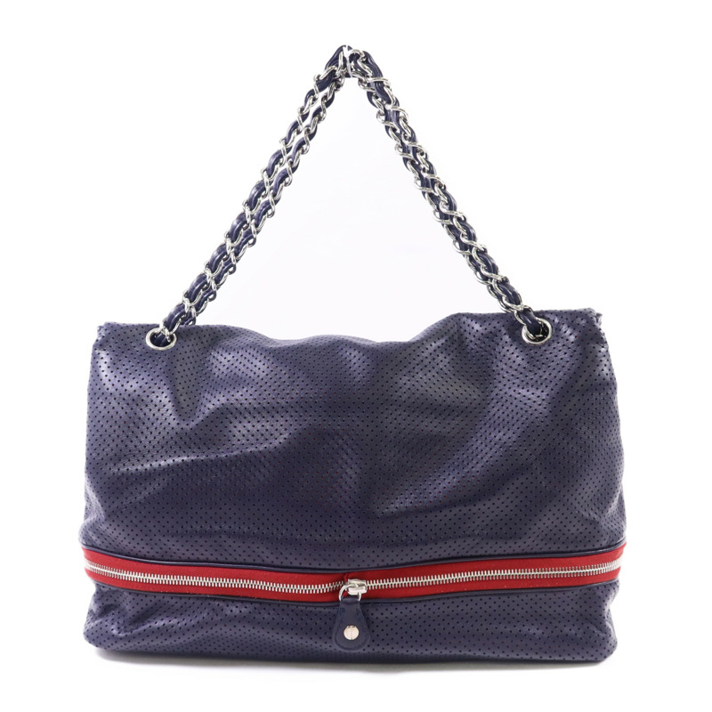 CHANEL 羊皮皮革Shoulder Bag銀扣鏈帶肩背袋-1