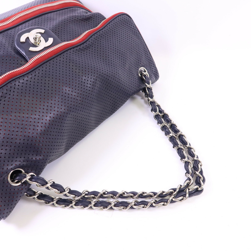 CHANEL 羊皮皮革Shoulder Bag銀扣鏈帶肩背袋-4