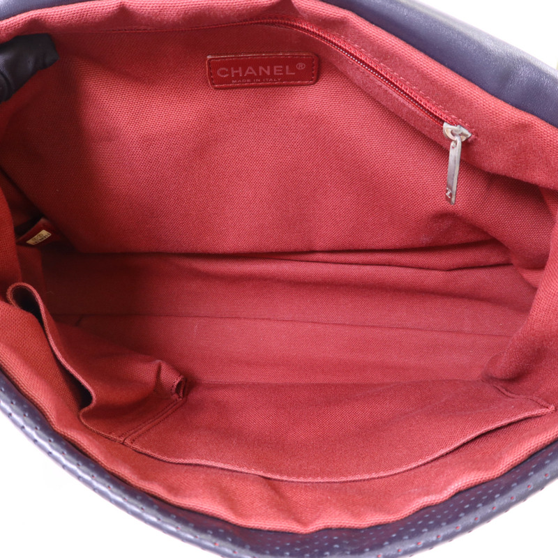 CHANEL 羊皮皮革Shoulder Bag銀扣鏈帶肩背袋-5