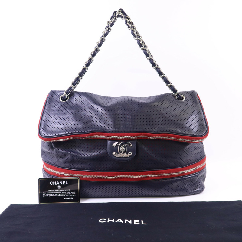 CHANEL 羊皮皮革Shoulder Bag銀扣鏈帶肩背袋-18