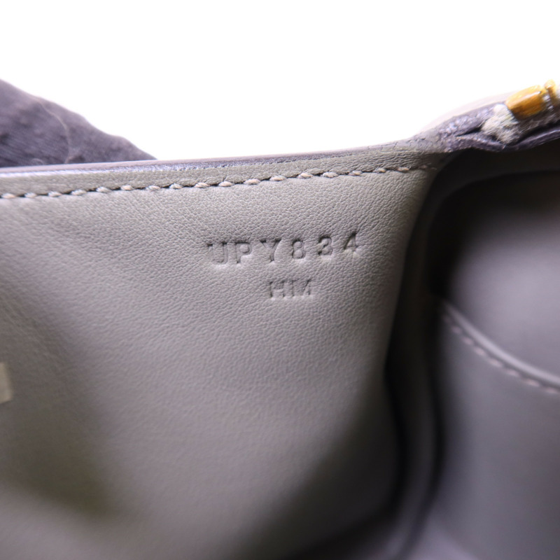 HERMES Clemence皮革Mini Lindy金扣手挽肩背兩用袋Gris Meyer-7
