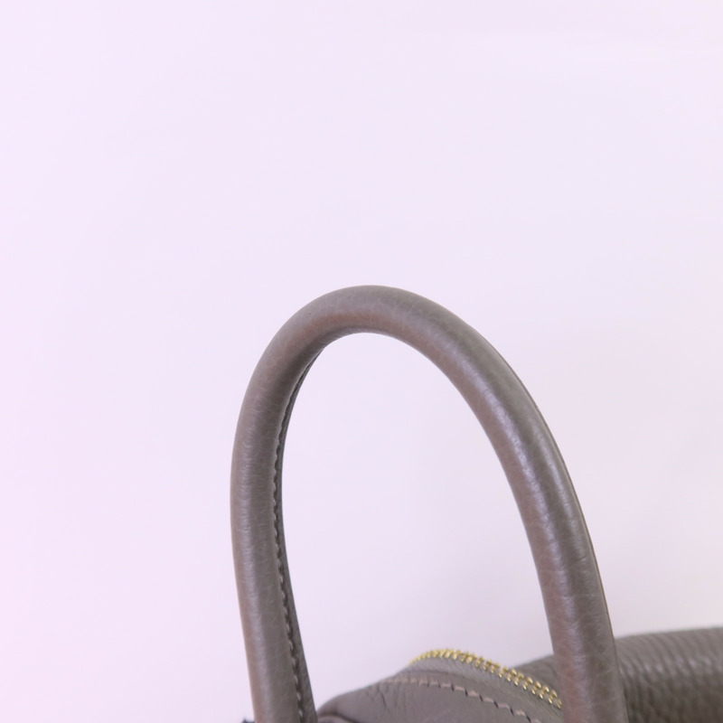 HERMES Clemence皮革Mini Lindy金扣手挽肩背兩用袋Gris Meyer-14