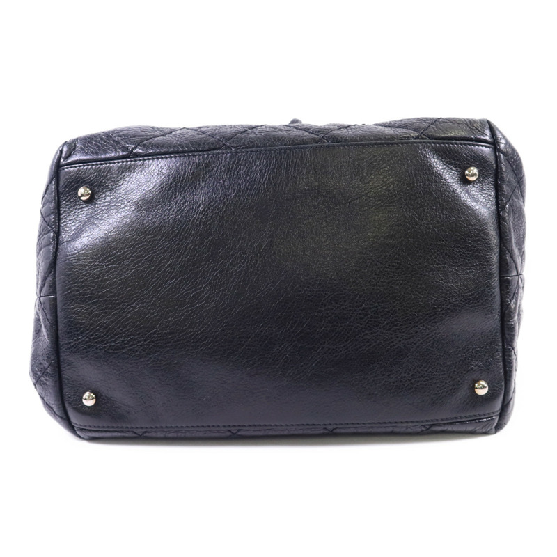 CHANEL 牛皮皮革Tote Bag銀扣手挽袋-3