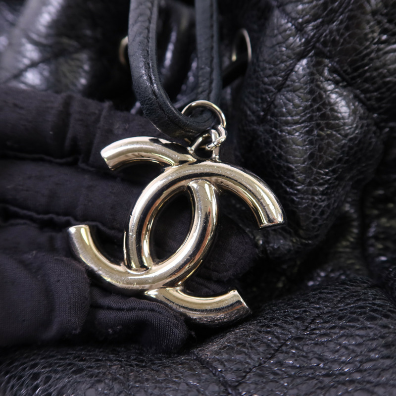 CHANEL 牛皮皮革Tote Bag銀扣手挽袋-8