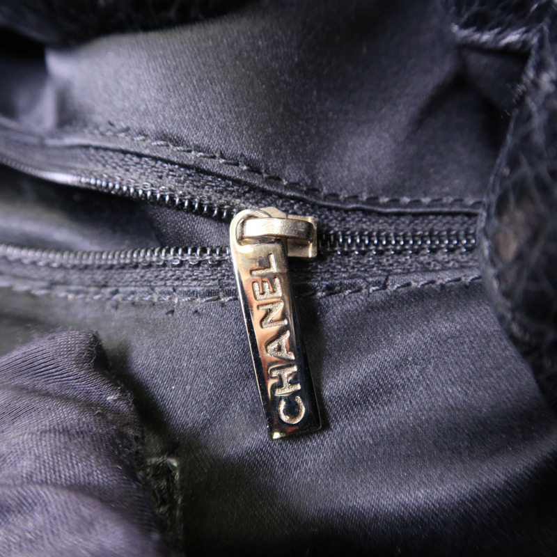 CHANEL 牛皮皮革Tote Bag銀扣手挽袋-9