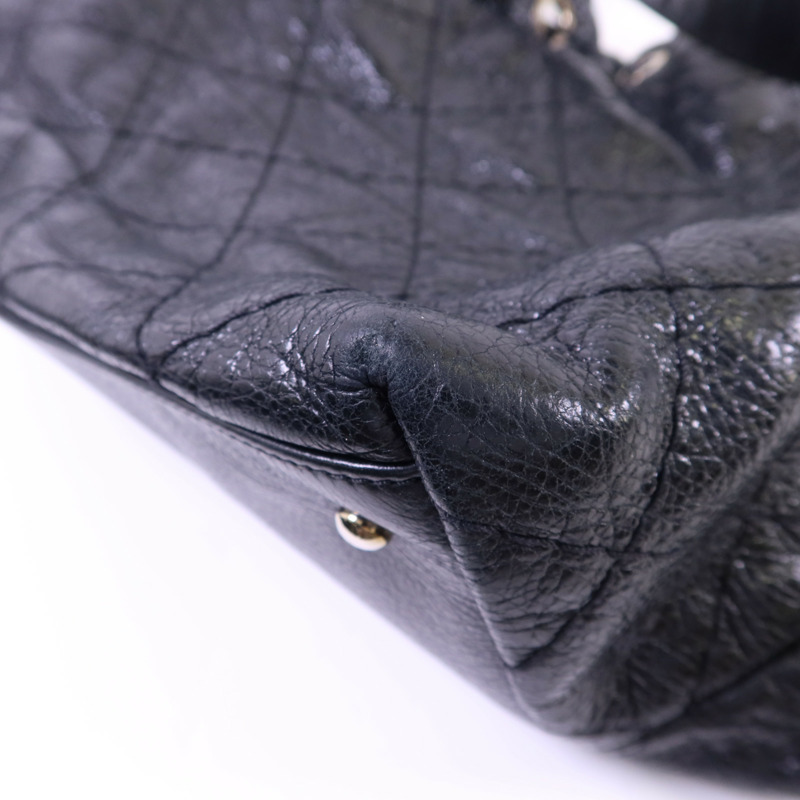 CHANEL 牛皮皮革Tote Bag銀扣手挽袋-12