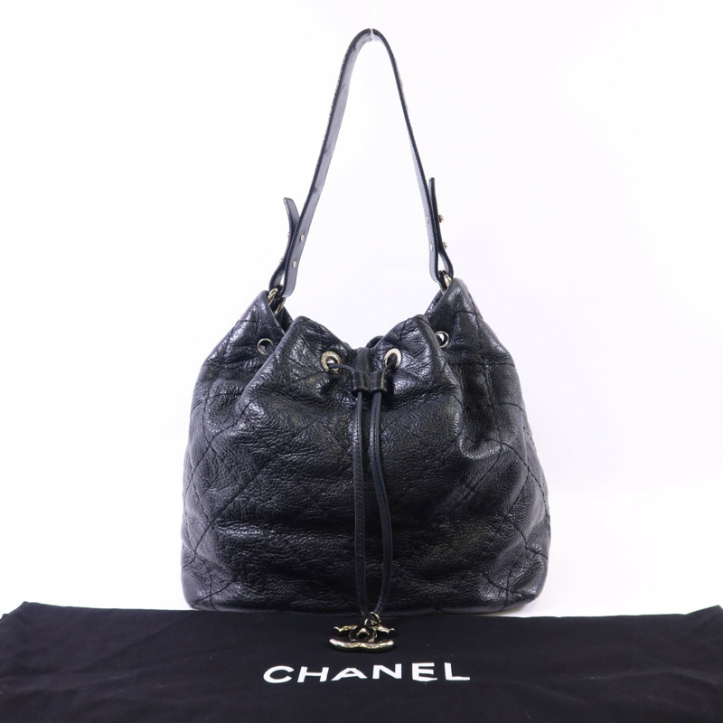 CHANEL 牛皮皮革Tote Bag銀扣手挽袋-14