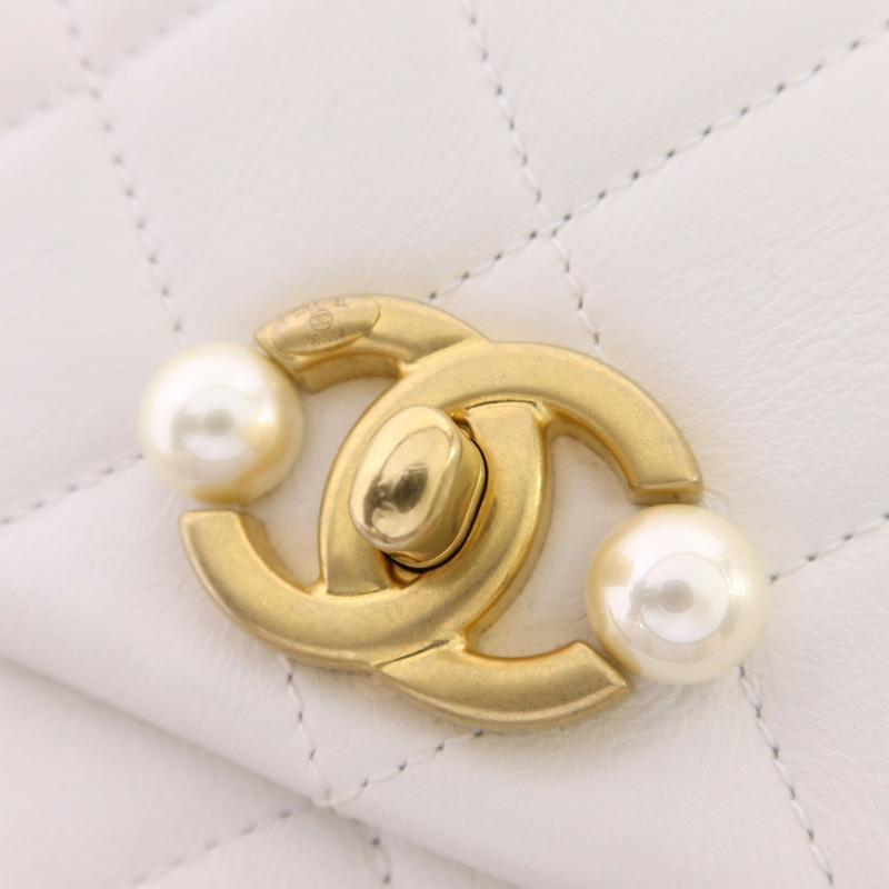 CHANEL 牛皮皮革Shoulder Bag金扣鏈帶肩背袋-10