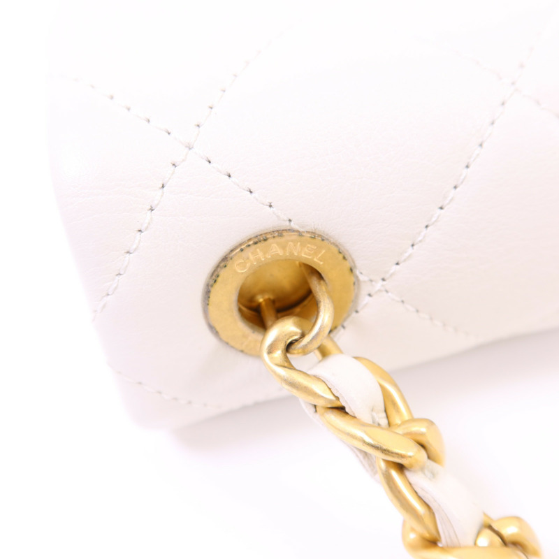 CHANEL 牛皮皮革Shoulder Bag金扣鏈帶肩背袋-11