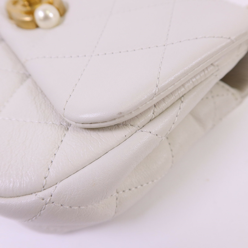 CHANEL 牛皮皮革Shoulder Bag金扣鏈帶肩背袋-16