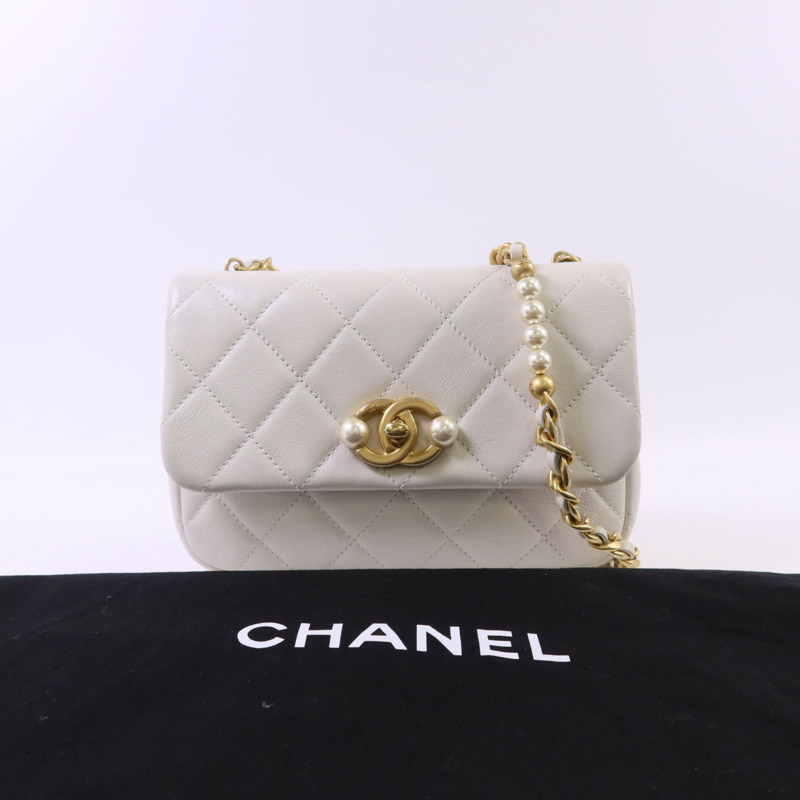 CHANEL 牛皮皮革Shoulder Bag金扣鏈帶肩背袋-18
