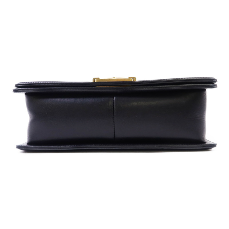 CHANEL 羊皮皮革Boy 25金扣鏈帶肩背袋-3