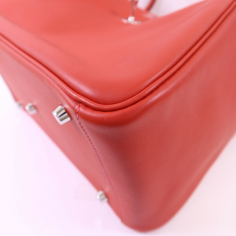 HERMES Evercolor皮革Lindy 30銀扣手挽肩背兩用袋-11