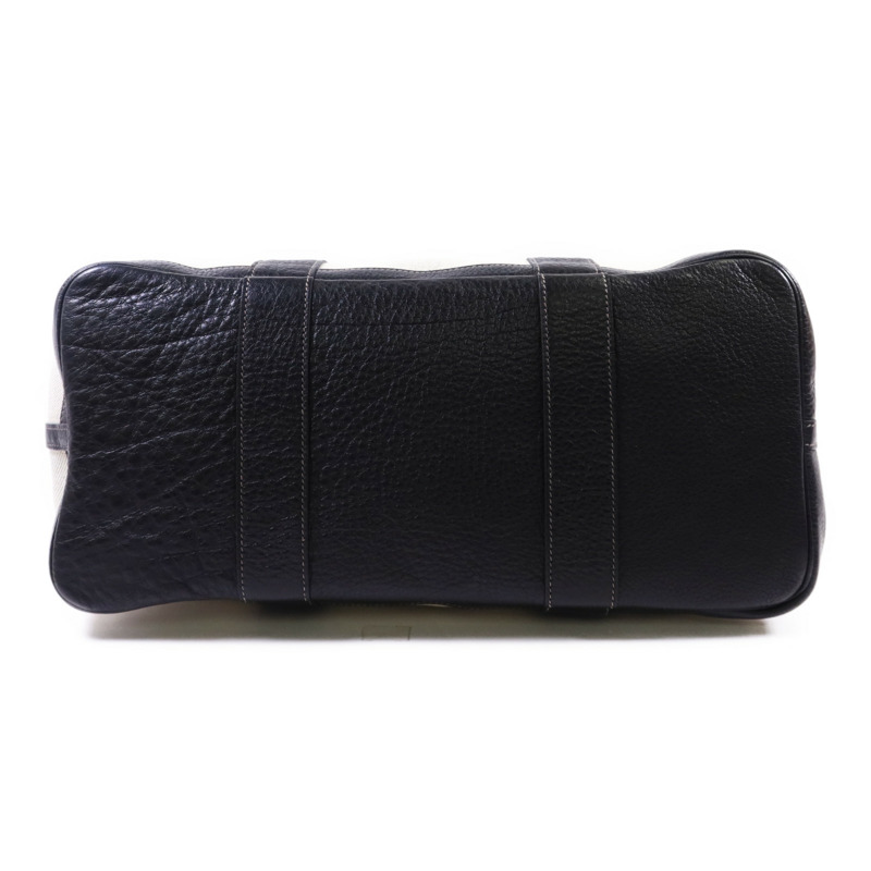 HERMES 帆布GardenParty PM銀扣手挽袋Noir-3