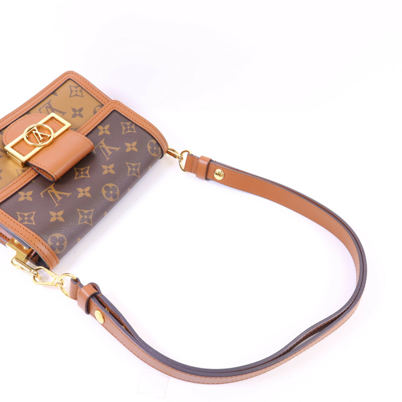 LOUIS VUITTON Monogram Reverse Mini Dauphine金扣肩背袋-4