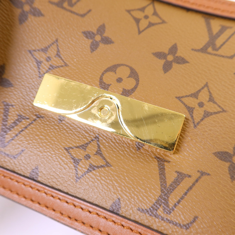 LOUIS VUITTON Monogram Reverse Mini Dauphine金扣肩背袋-7