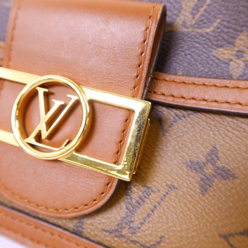LOUIS VUITTON Monogram Reverse Mini Dauphine金扣肩背袋-8