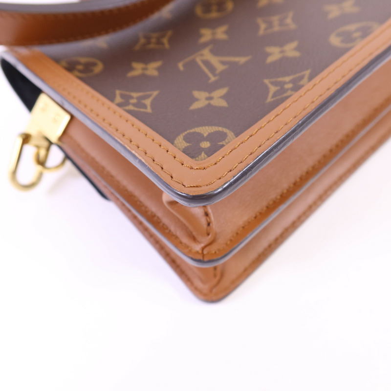 LOUIS VUITTON Monogram Reverse Mini Dauphine金扣肩背袋-15