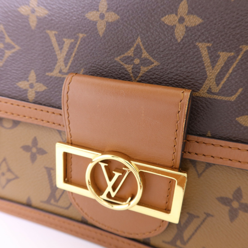 LOUIS VUITTON Monogram Reverse Mini Dauphine金扣肩背袋-16